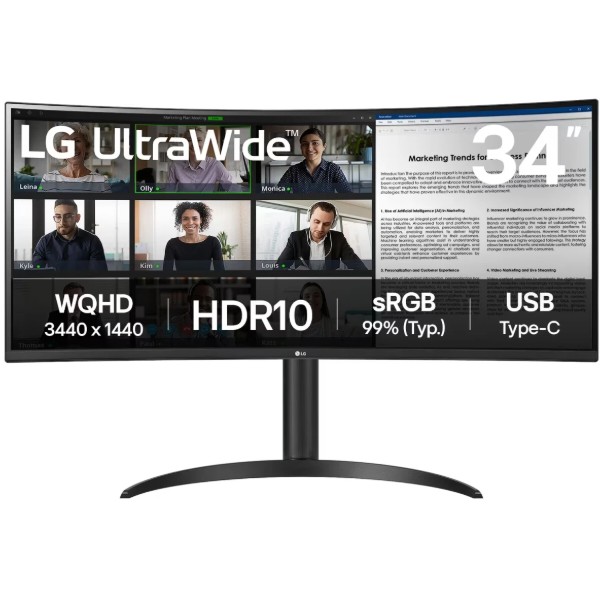 Фото - Монітор LG 34WR55QK-B